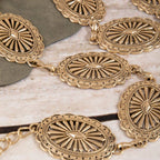 Oval Concho Disc Chain Link Belt
