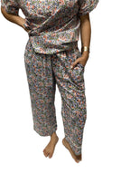 Cotton Pajama Pant-White Blue