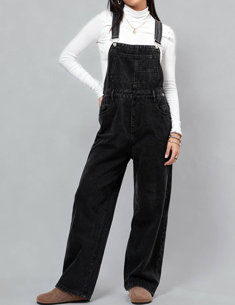 Loose Fit Denim Overalls