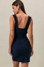 Ruffle Detail Babydoll Knit Dress