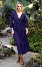 Elise Stripe Maxi Dress Navy