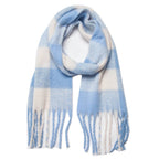 Chunky Plaid Scarf with Fringe
