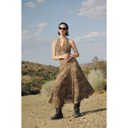 Animal Drop Waist Halter Neck Dress