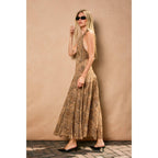 Animal Drop Waist Halter Neck Dress