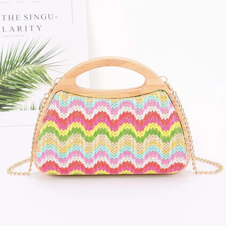 Wood Frame Handle Bag
