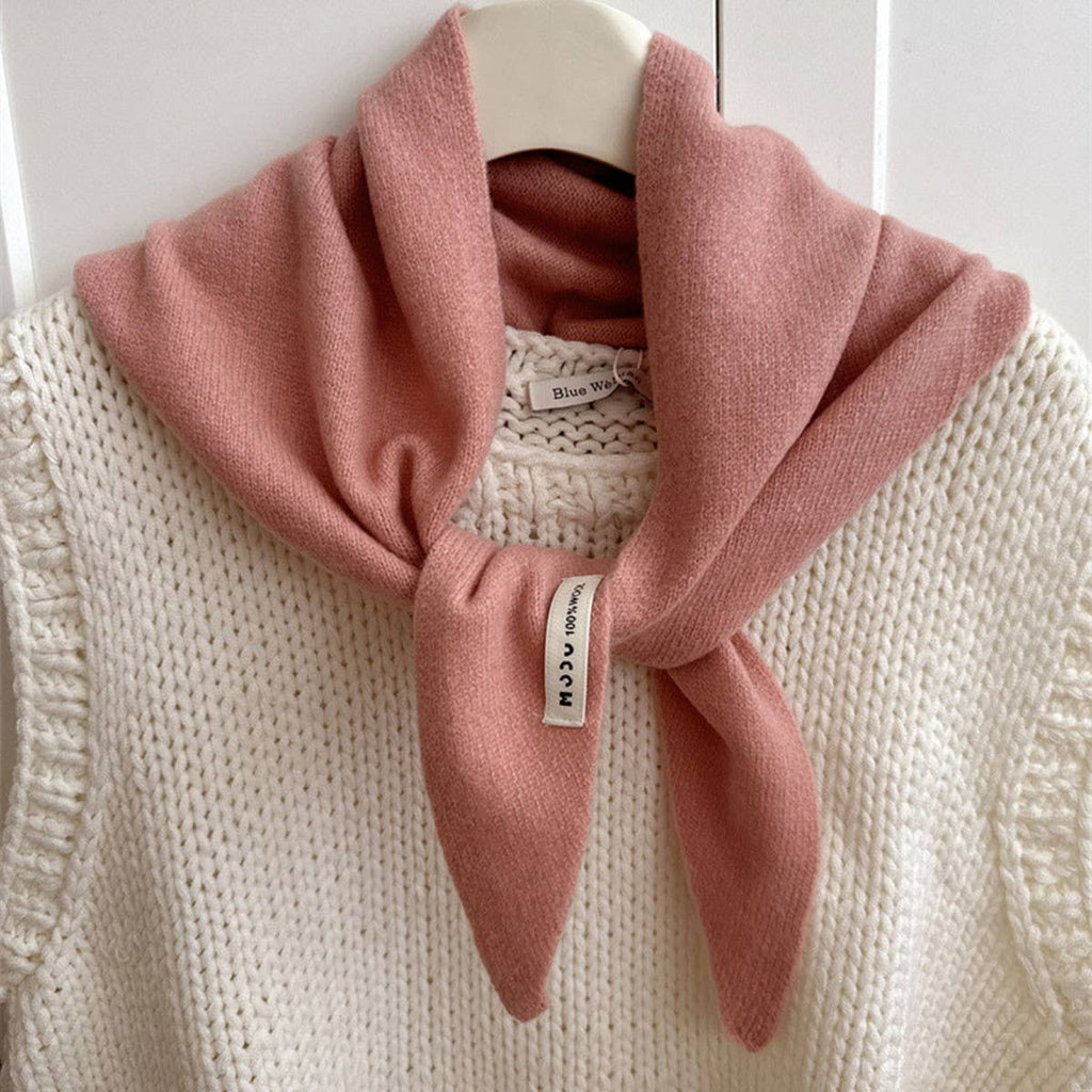 Wool Knit Triangle Scarf