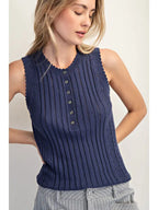 Pointelle Sweater Tank Top