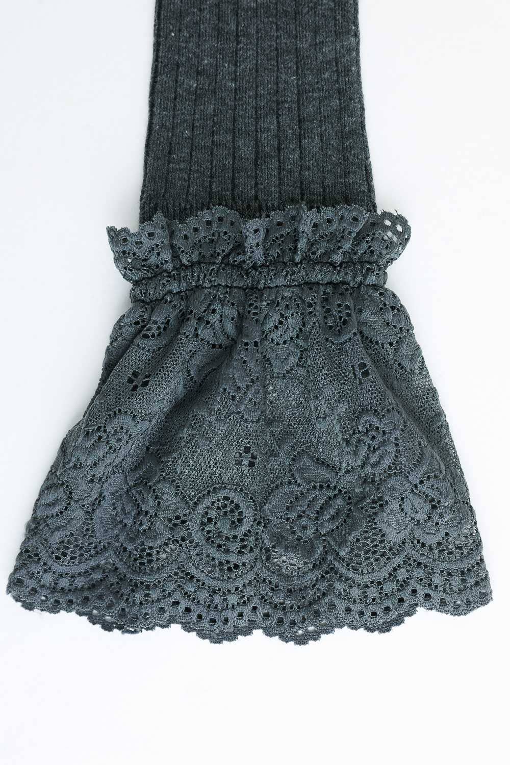 Lace Trimmed Knee-High Socks
