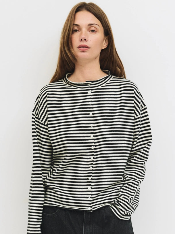 The Elisa Cardigan | Striped Button-Down Cardigan
