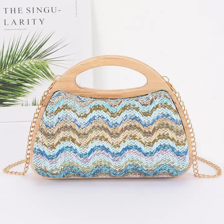 Wood Frame Handle Bag
