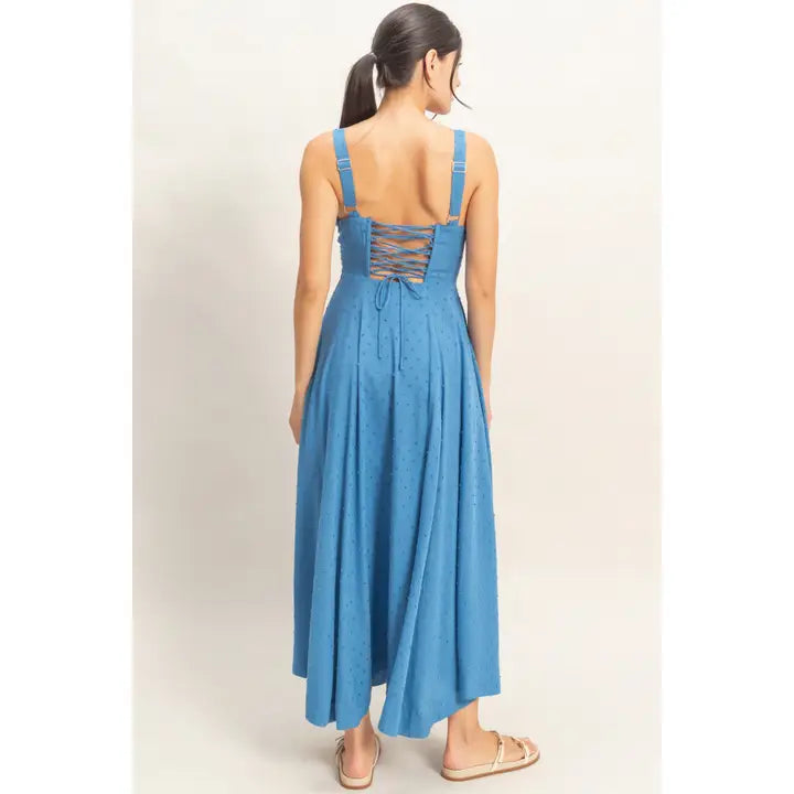 Boned Tie-Back Dress