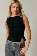 Boat Neck Button Tank