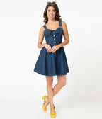 Denim Blue Fit & Flare Dress
